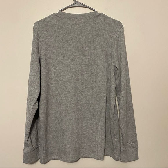 Victoria's Secret Cozy Pointelle Henley Pajama Set in Light Gray Light, XXL - Picture 5 of 9